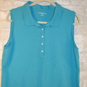 Croft & Barrow sleeveless turquoise women's top with collar